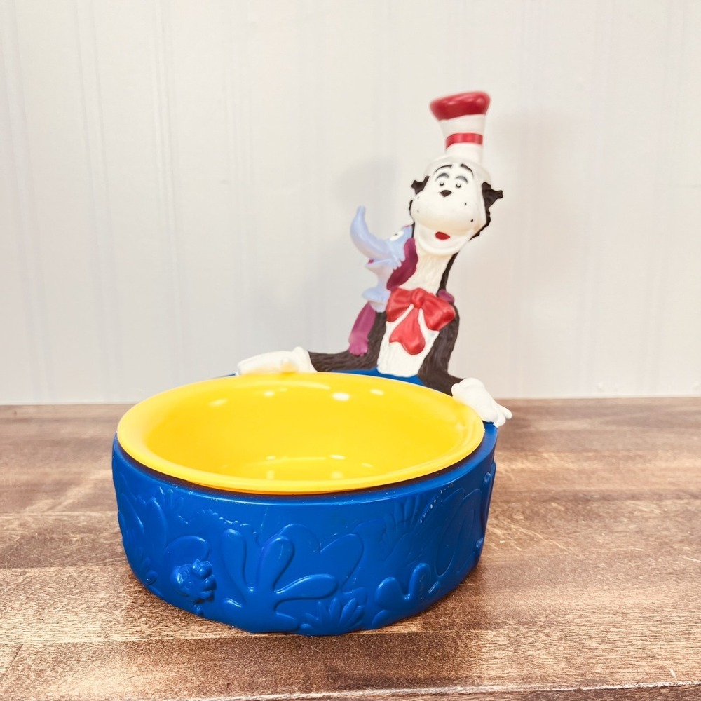 Dr Seuss Vintage 1997 figure‎ Bowl Dish Cat Hat Wubbulous World of Henson